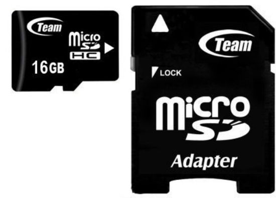  Зображення Карта пам`ятi MicroSDHC 16GB Class 10 Team + SD-adapter (TUSDH16GCL1003) 